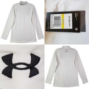 Under Armour Pullover Mens Size Medium M White Mock Coldgear Compression New